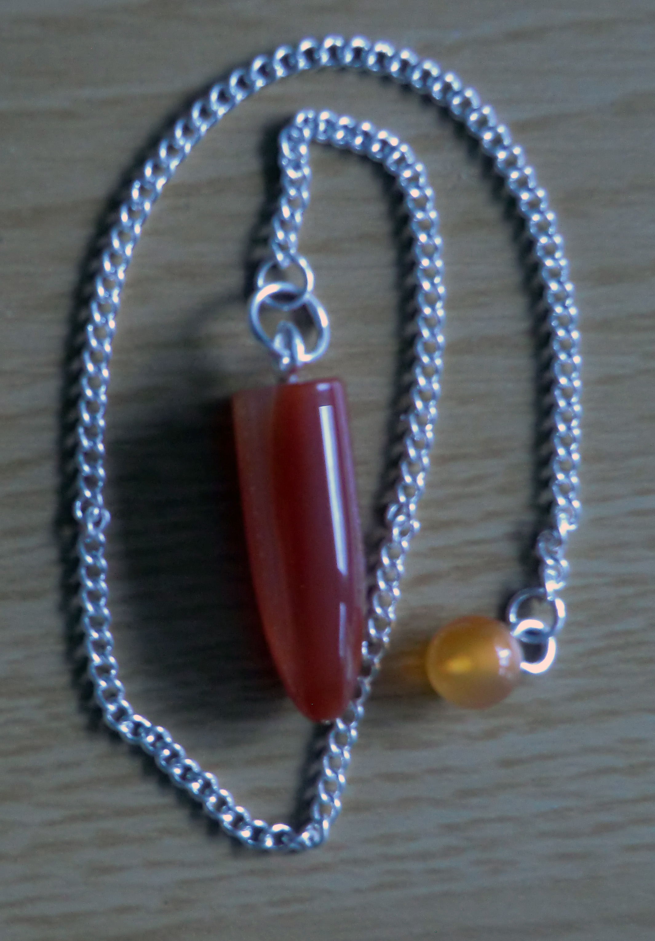 Carnelian 'Bullet' Dowsing Pendulum