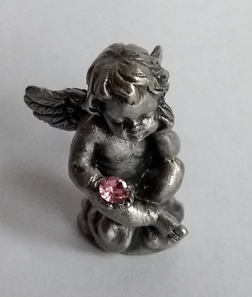 Pewter Cherubs with Crystals Design 51308F