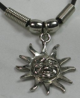 Large Sun Pewter Pendant