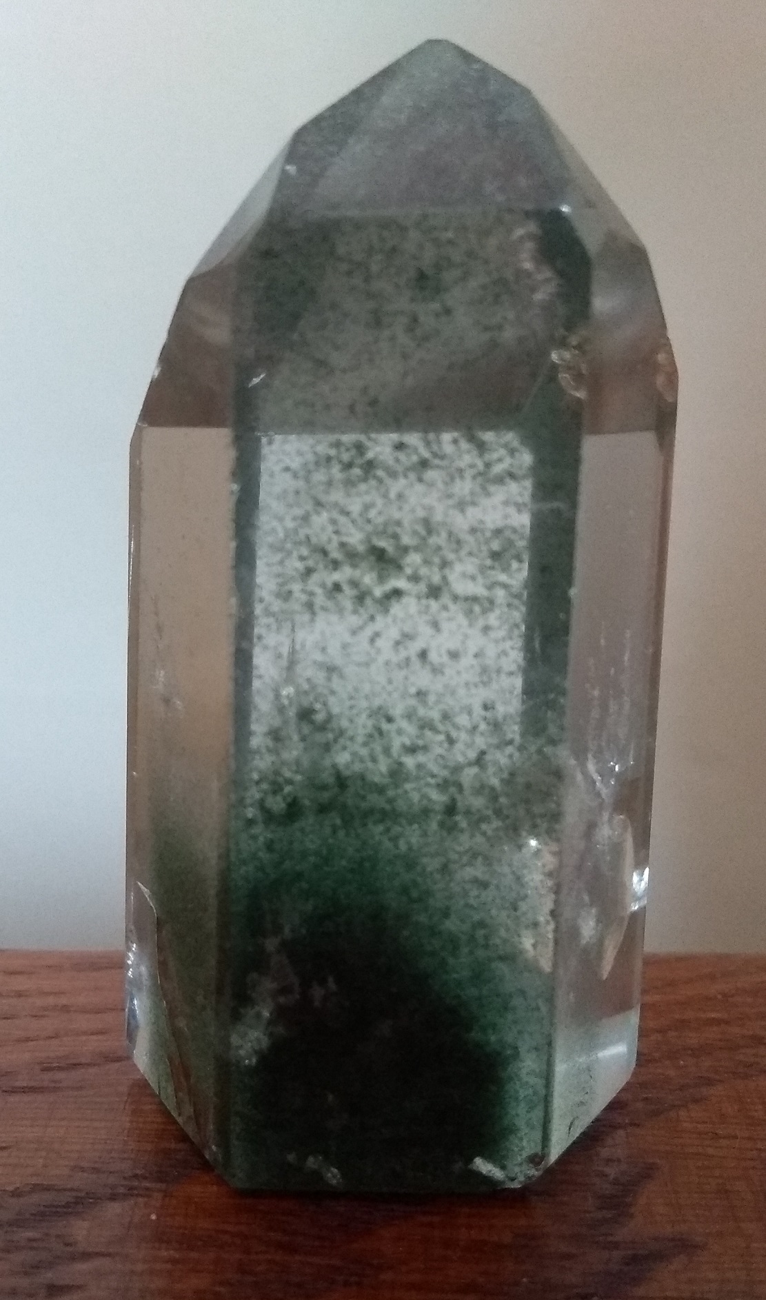 Rare Quartz Point with Green Inclusions 60mm No 15