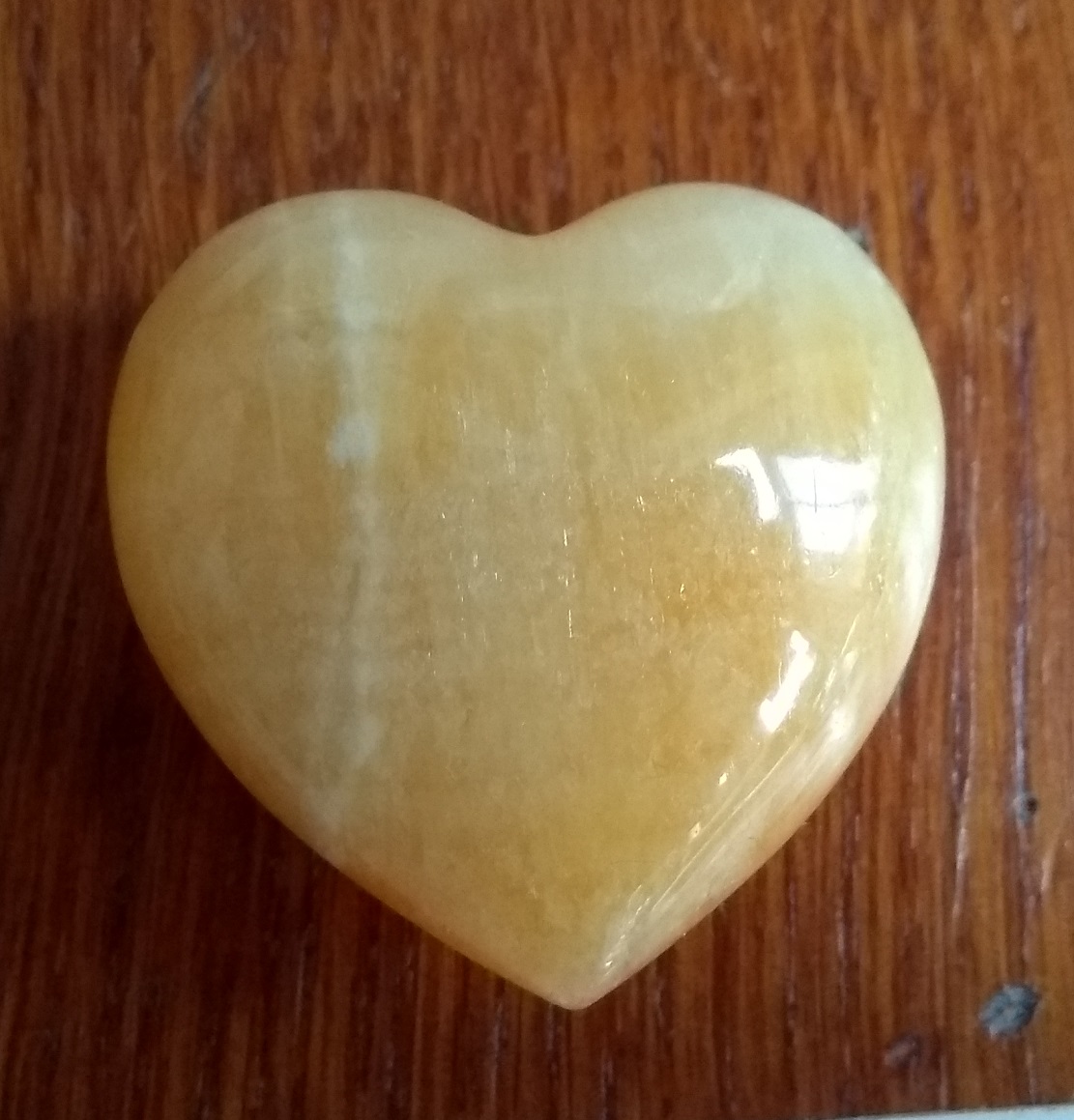 Orange Calcite Puff Heart 40mm