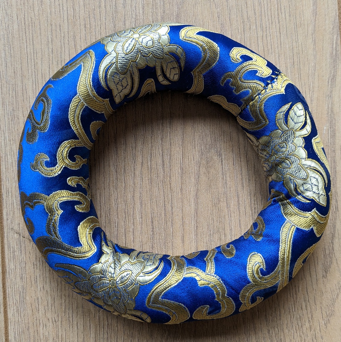Tibetan Bowl Ring Cushion 14cm Diameter Blue