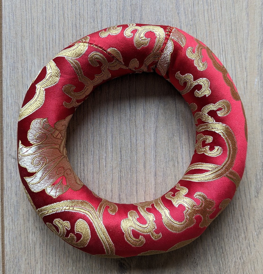 Tibetan Bowl Ring Cushion 14cm Diameter Red