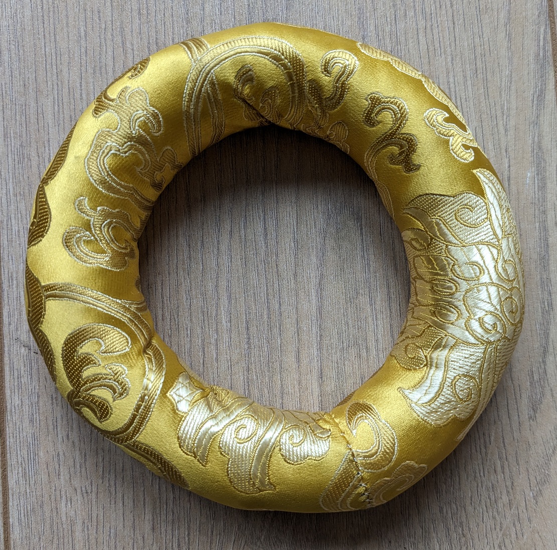 Tibetan Bowl Ring Cushion 14cm Diameter Yellow