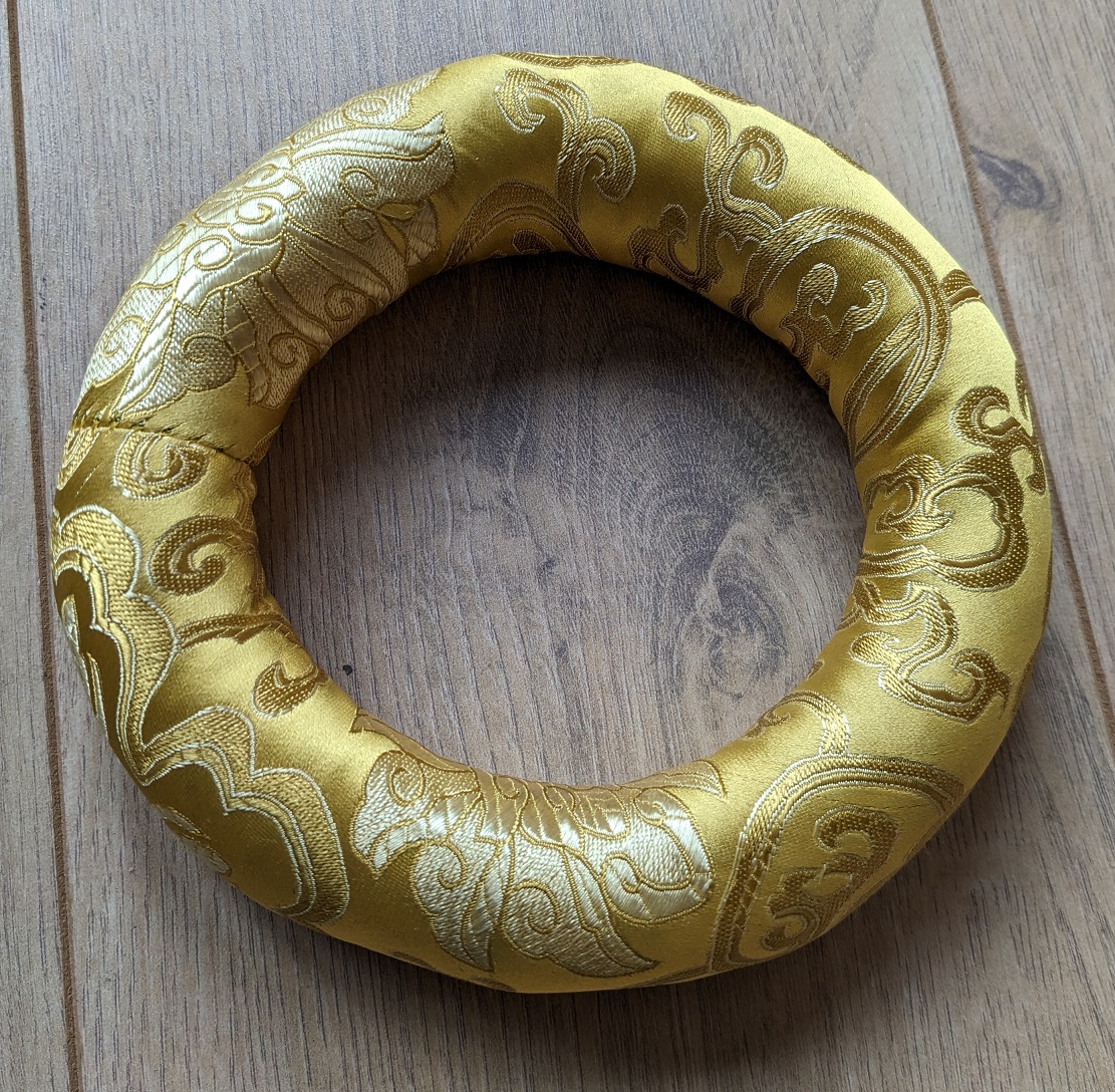 Tibetan Bowl Ring Cushion 16cm Diameter Yellow