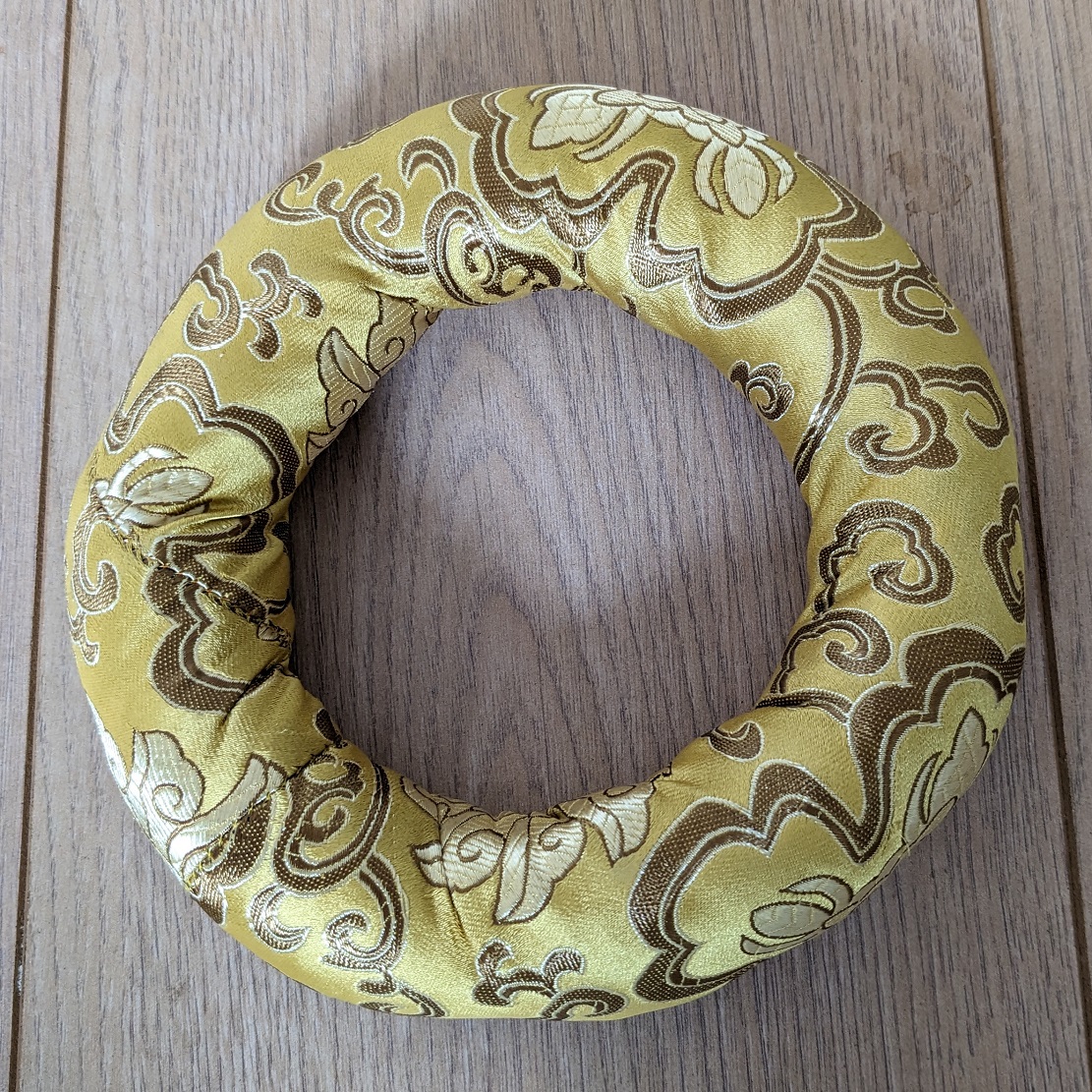 Tibetan Bowl Ring Cushion 18cm Diameter Yellow