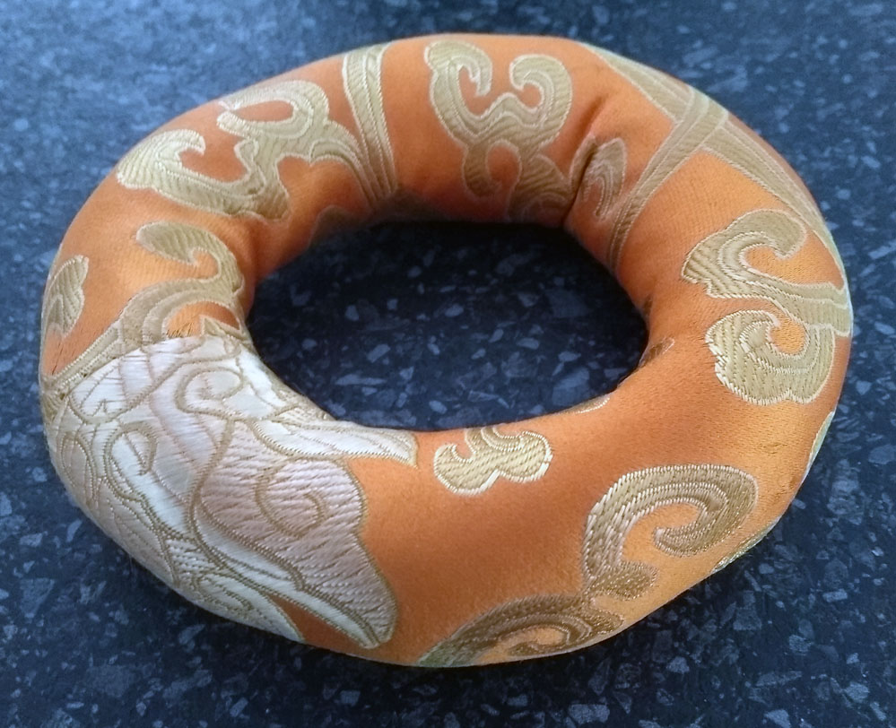 Tibetan Bowl Ring Cushion 10cm Diameter Orange