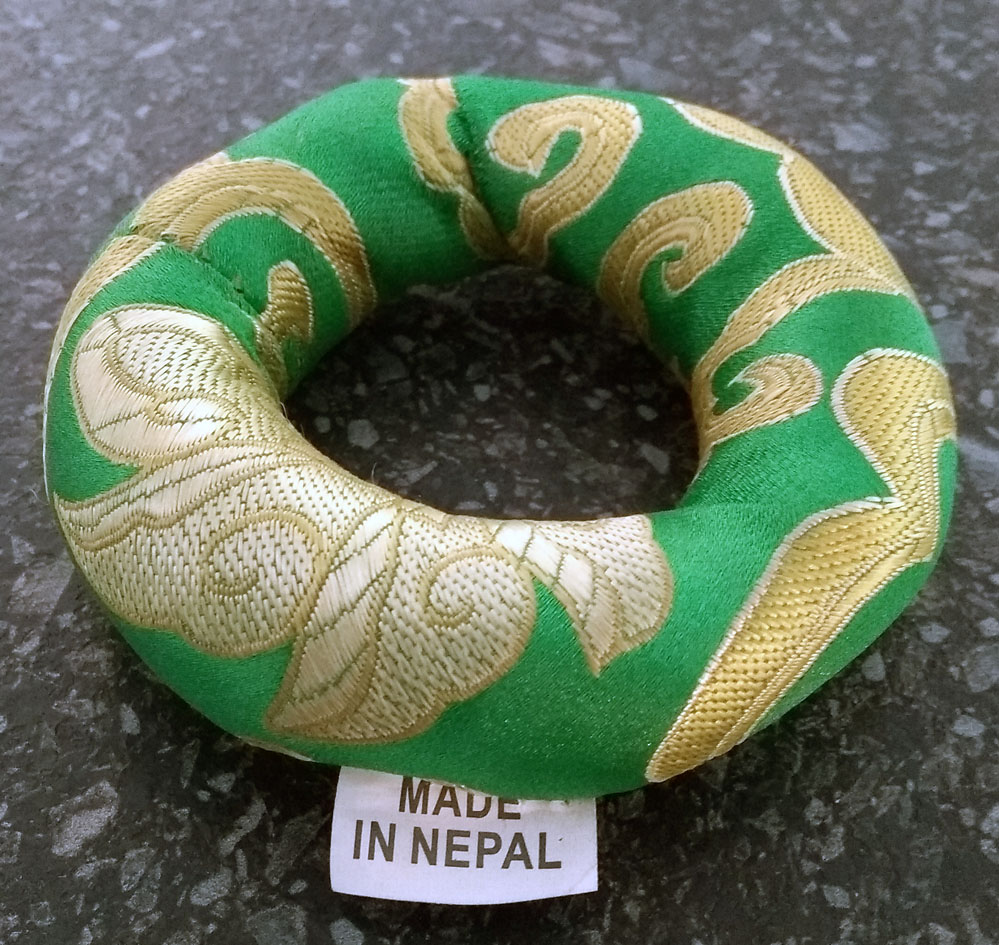 Tibetan Bowl Ring Cushion 8cm Diameter Green