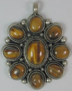 Silver and Golden Tigers Eye Pendant 9