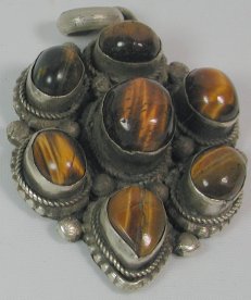 Silver and Golden Tigers Eye Pendant 7