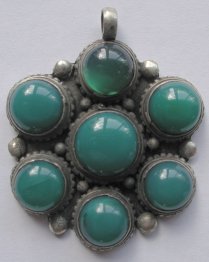Silver and Green Onyx Stone Pendant 7