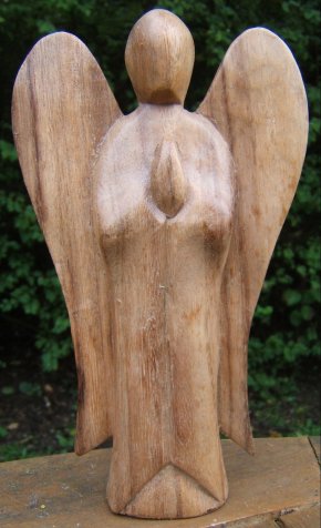 Carved Wooden Angel 20cm Fair Trade