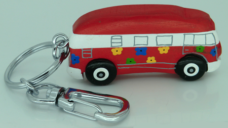 Large Red Bus Key Ring