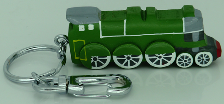 Large Green Engine Key Ring