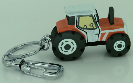 Large Red Tractor Key Ring