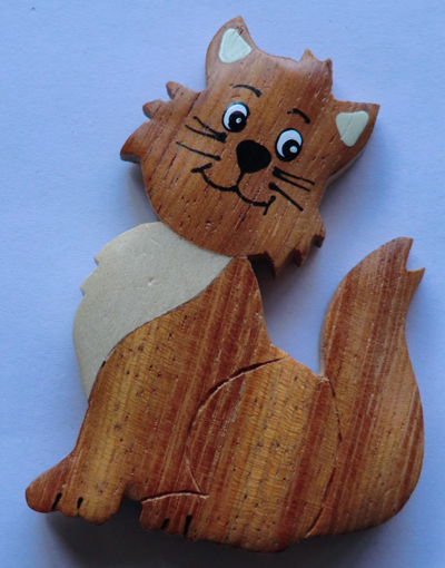 Cat Design 3 Wooden Fridge Magnet