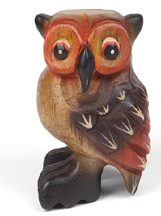 Wooden Hooting Owl